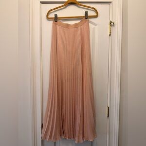 BCBGMaxAzria Blush Pleated Maxi Skirt
